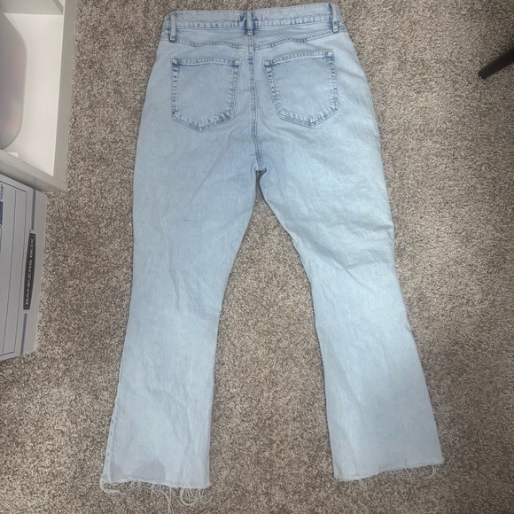 LOFT High Waist Kick Crop Distressed Hem Jeans - Picture 5 of 8